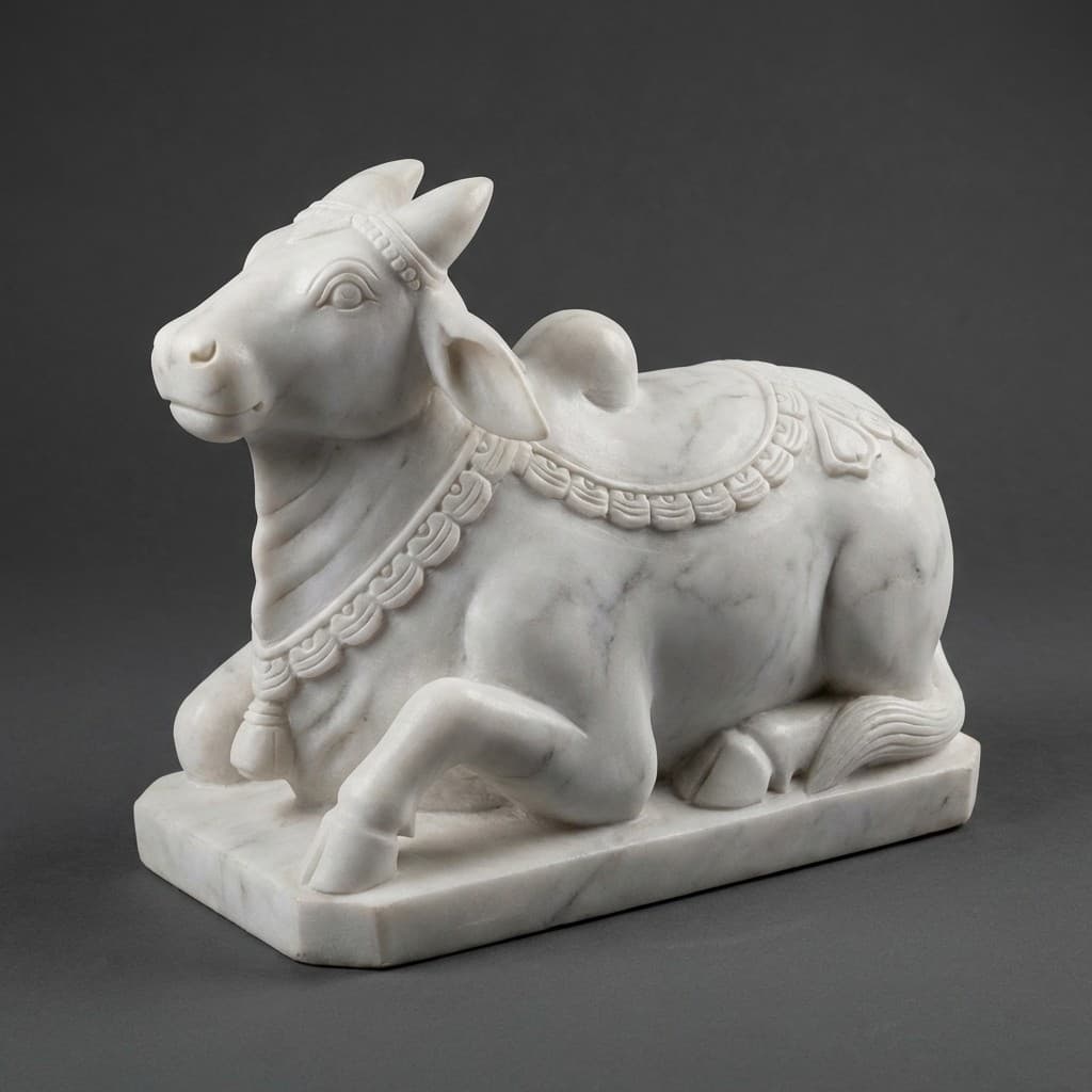 Exquisite Hand-Carved Nandi Stone Sculpture