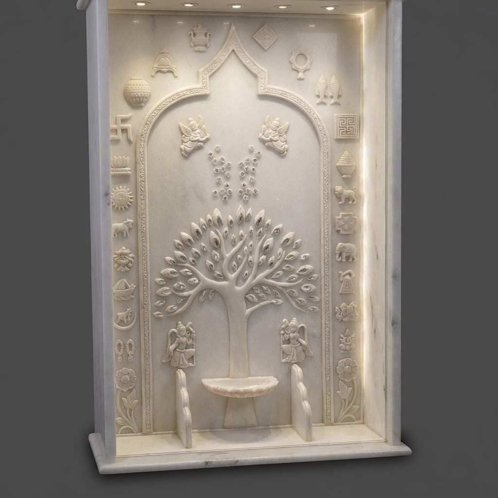 Handcrafted Artisan Jain Temple Stone Shrine