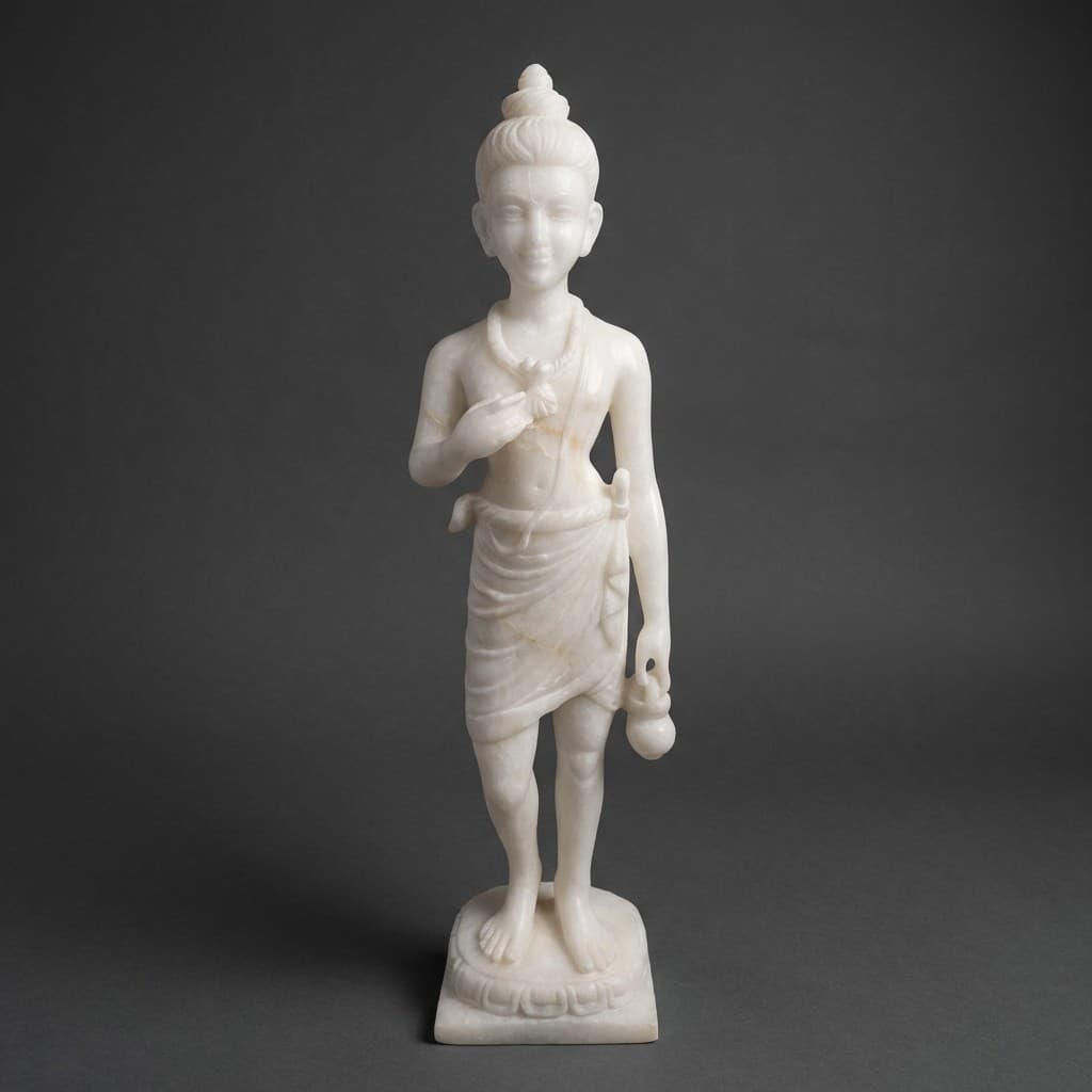 Handcrafted Neelkanth Varni Stone Sculpture - Divine Youthful Deity Statue