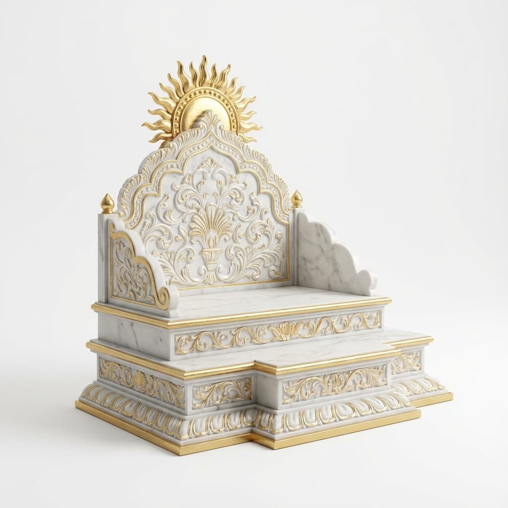 Timeless Hand-Carved Ornate Stone Temple for Home Mandir