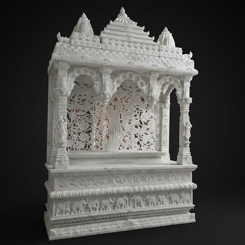 Hand-Carved Ornate Stone Temple Shrine with Traditional Artisan Craftsmanship - hero-light