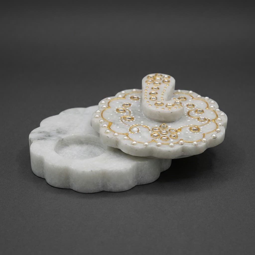 Hand-Carved Ganesha Stone Ritual Chopra Set of 2