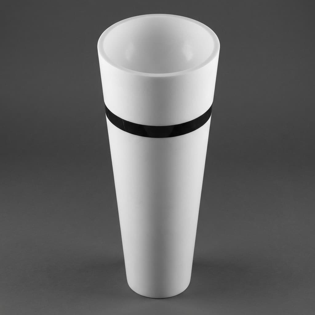 Hand-Carved Artisan Stone Pedestal Sink with Elegant Inlay Detail