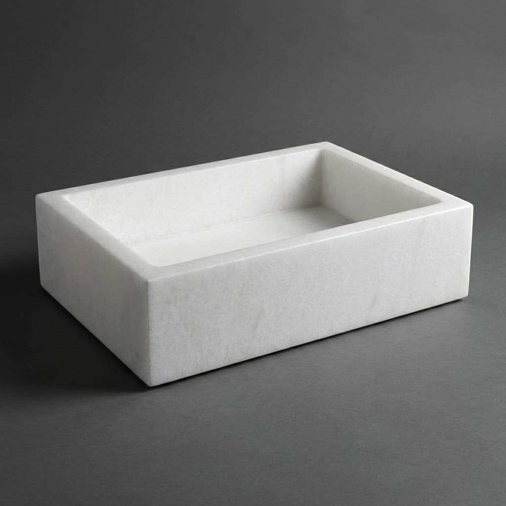 Exquisite Handcrafted Artisan Stone Rectangular Washbasin