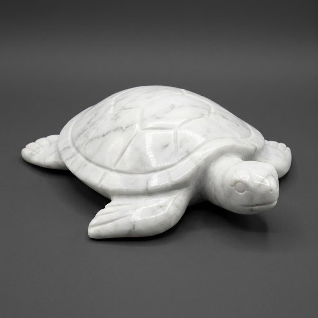 Exquisite Hand-Carved Artisan Stone Tortoise Sculpture - hero-light
