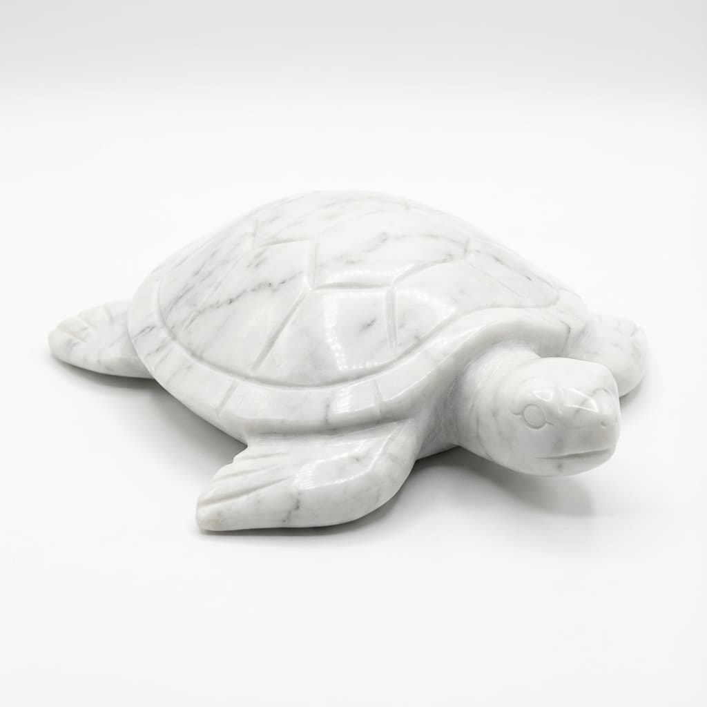 Exquisite Hand-Carved Artisan Stone Tortoise Sculpture