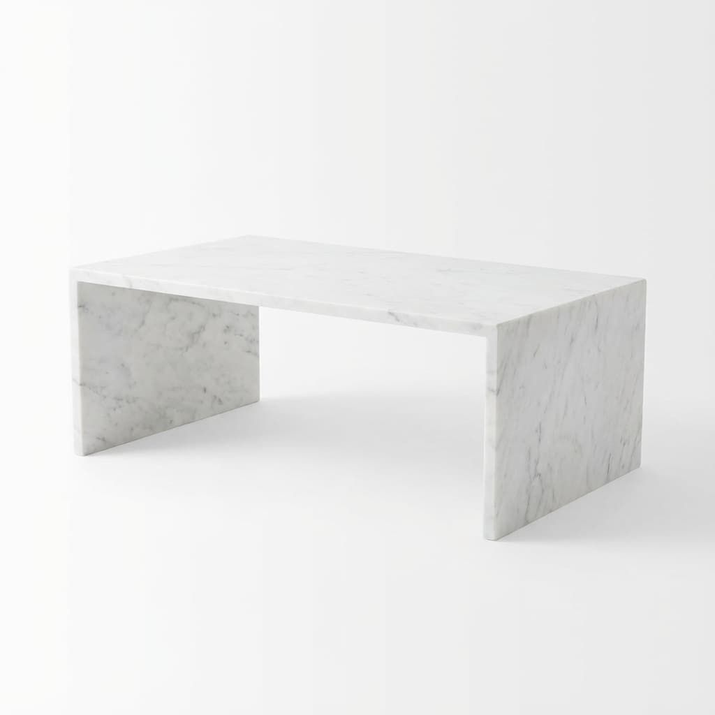 Artisan Crafted Minimalist Stone Coffee Table