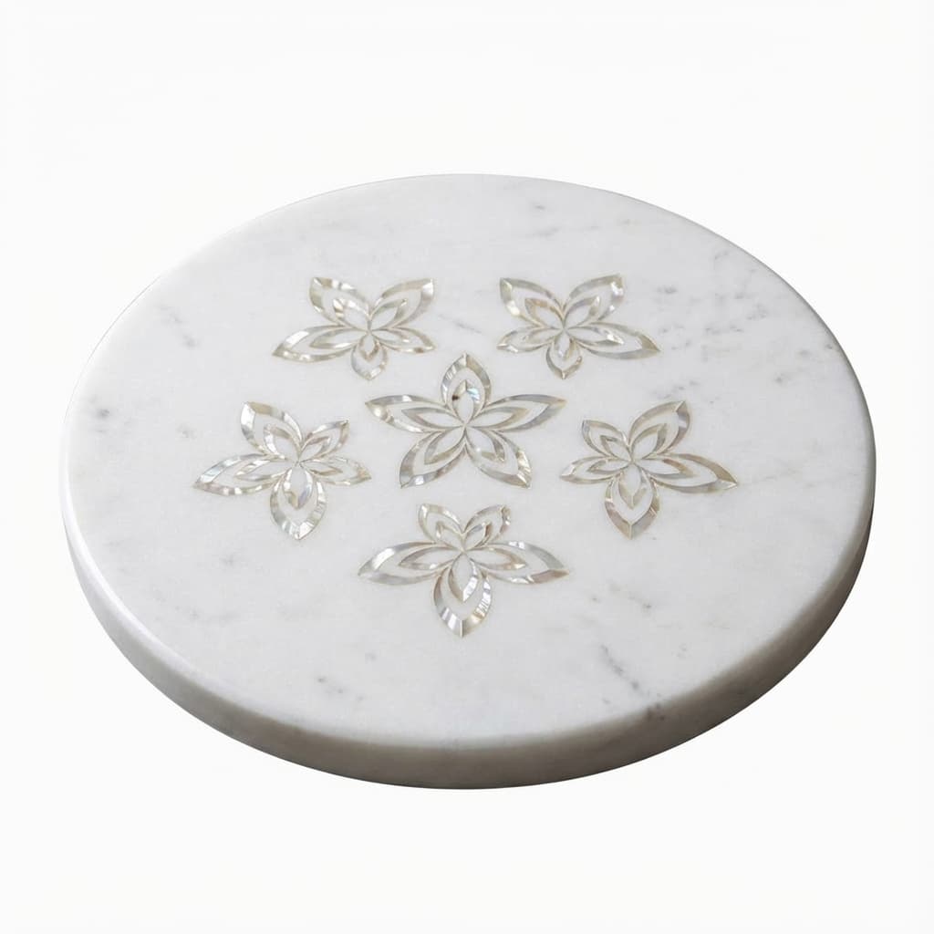Bloom Essence Artisan Handcrafted Floral Stone Tabletop - hero-light