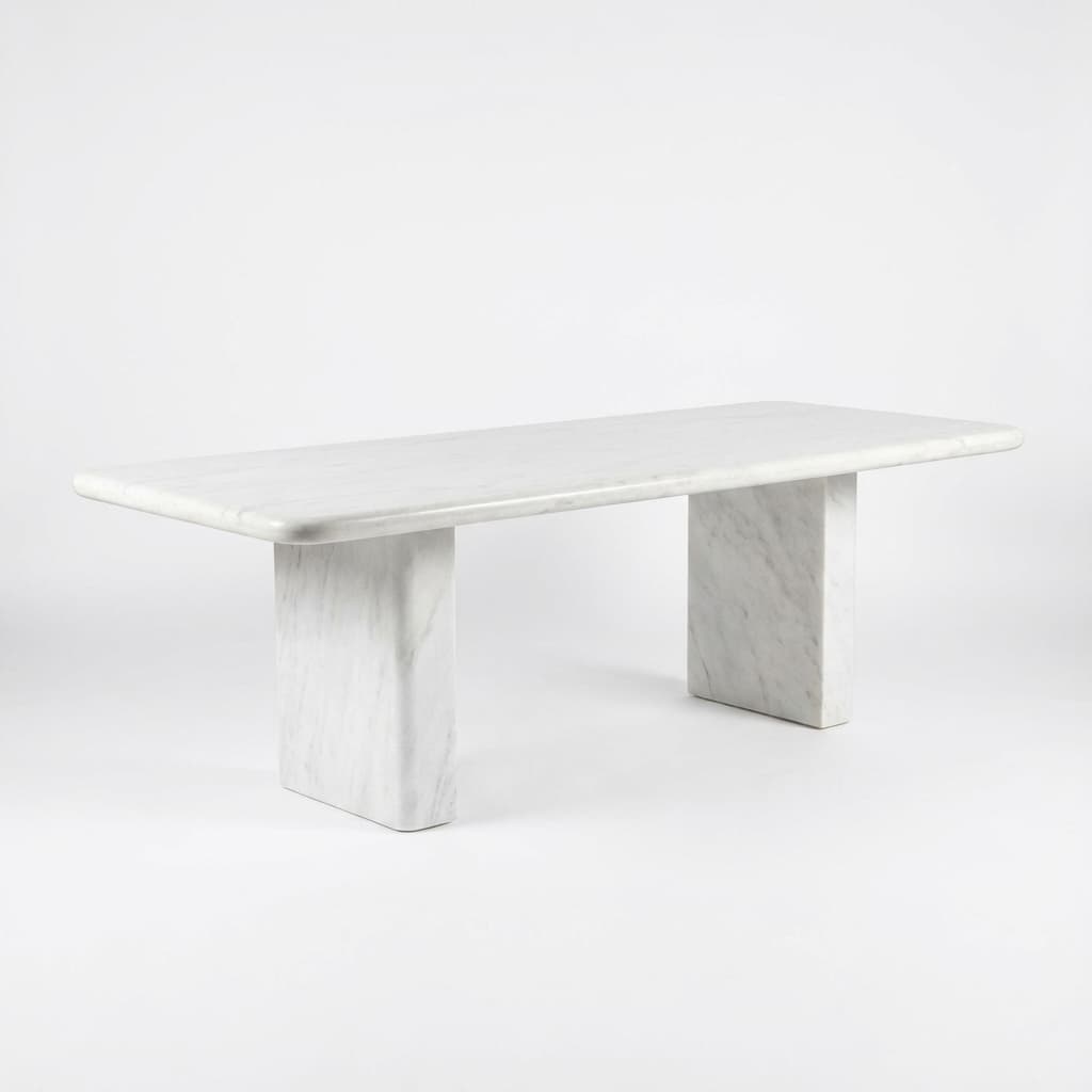 Elegant Hand-Carved Natural Stone Statement Table