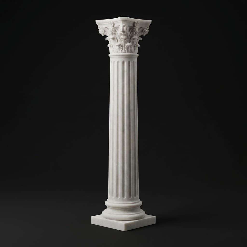 Artisan Hand-Carved Classical Roman Style Stone Column - hero-light