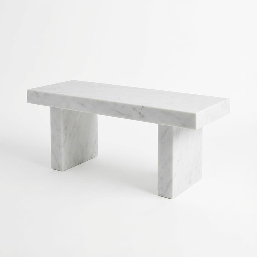 Hand-Carved Classic Stone Garden Bench