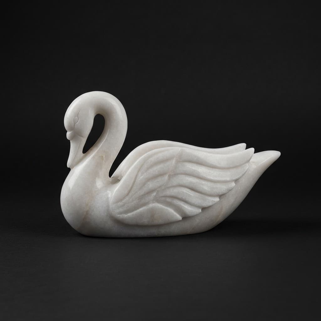 Royal Swan Artisan Hand-Carved Stone Urli Bowl