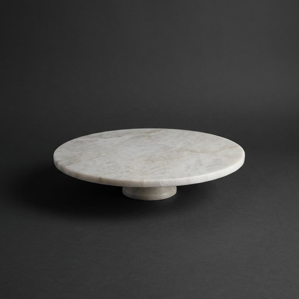 Artisan Hand-Finished Stone Pedestal Cake Stand