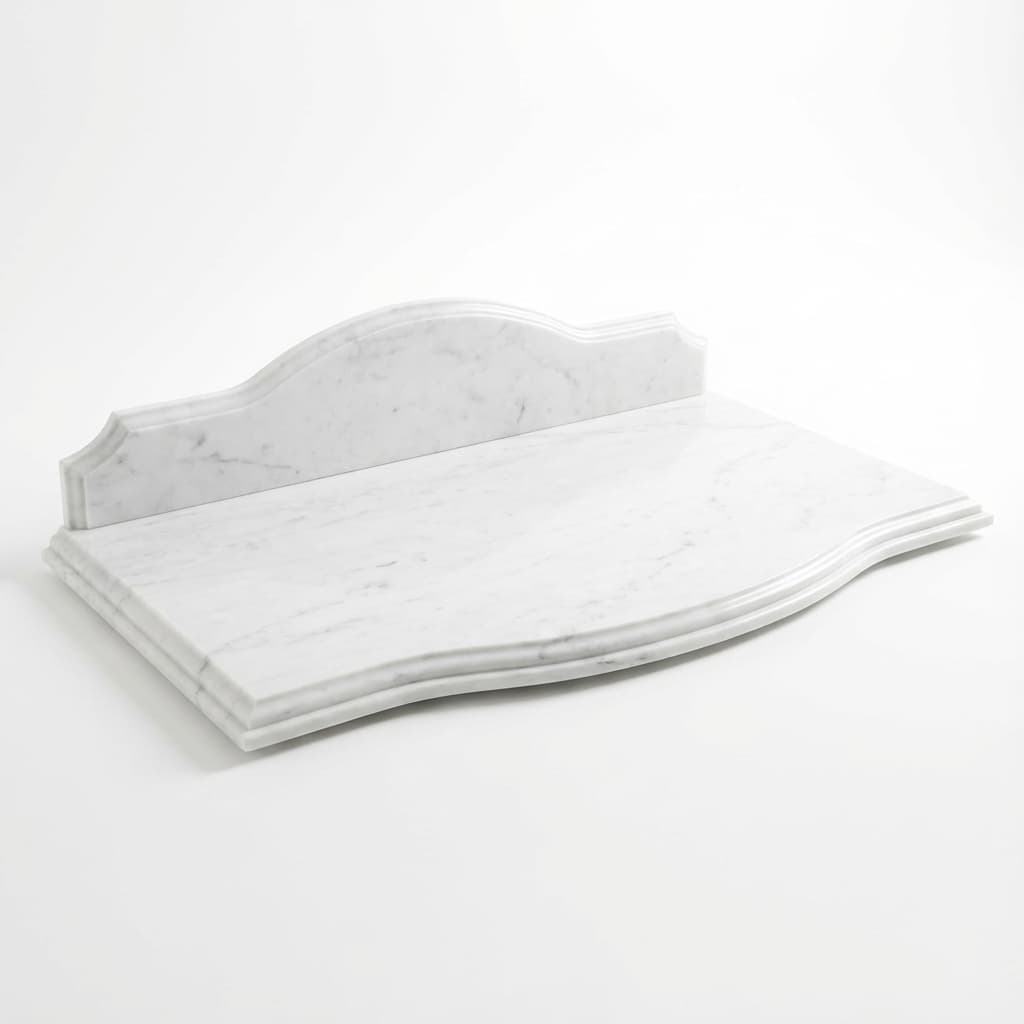 Artisan Hand-Carved Contoured Stone Vanity Top with Ogee Edge