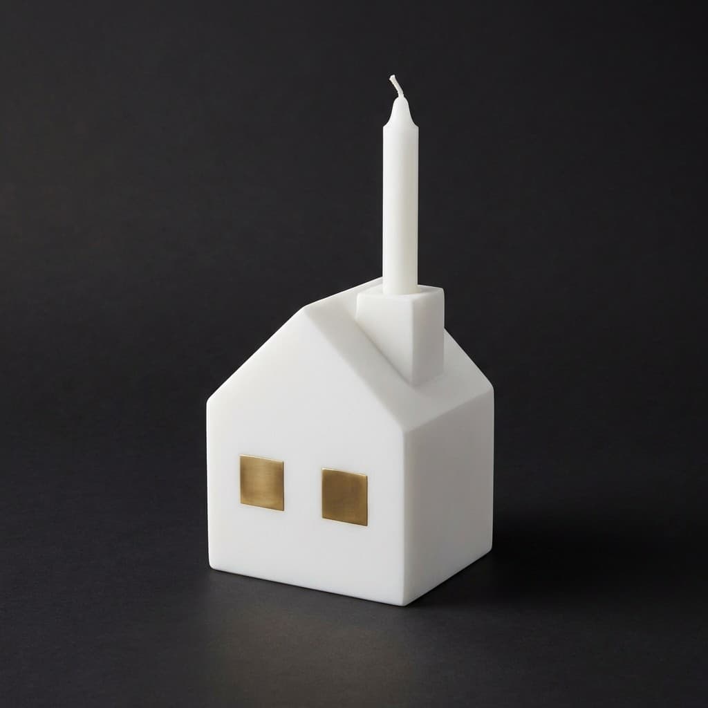 Exquisite Handcrafted Stone House Candle Stand