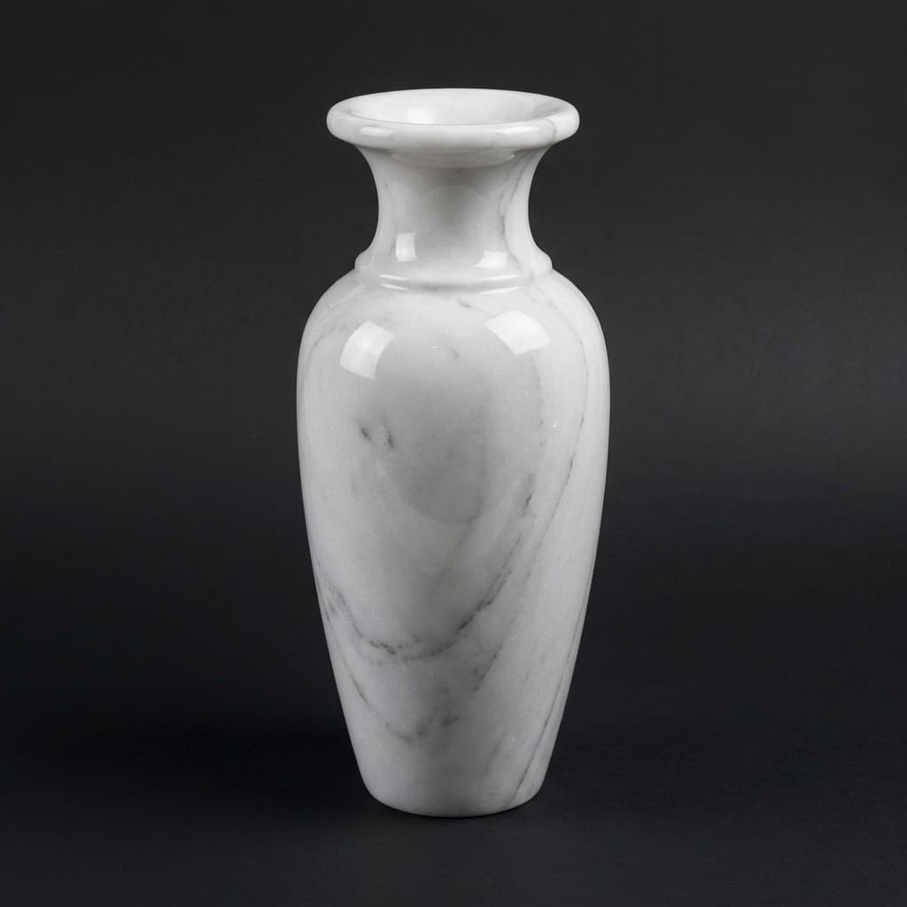 Elegant Handcrafted Polished Stone Urn Vase