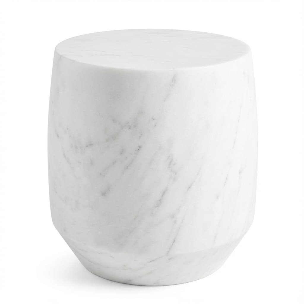 Exquisite Siena Hand-Carved Stone Side Table