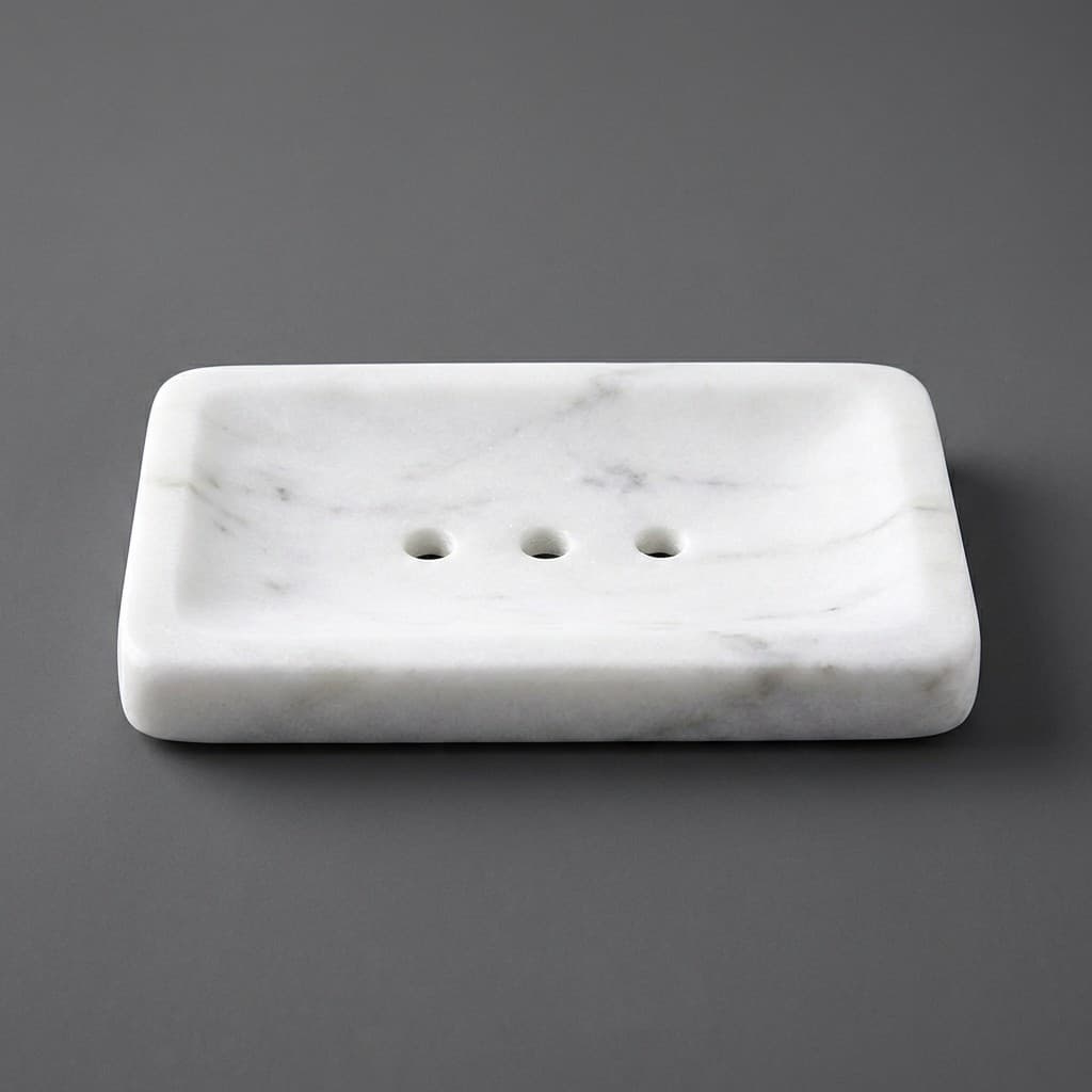 Elegant Hand-Carved Artisan Stone Soap Holder - hero-light