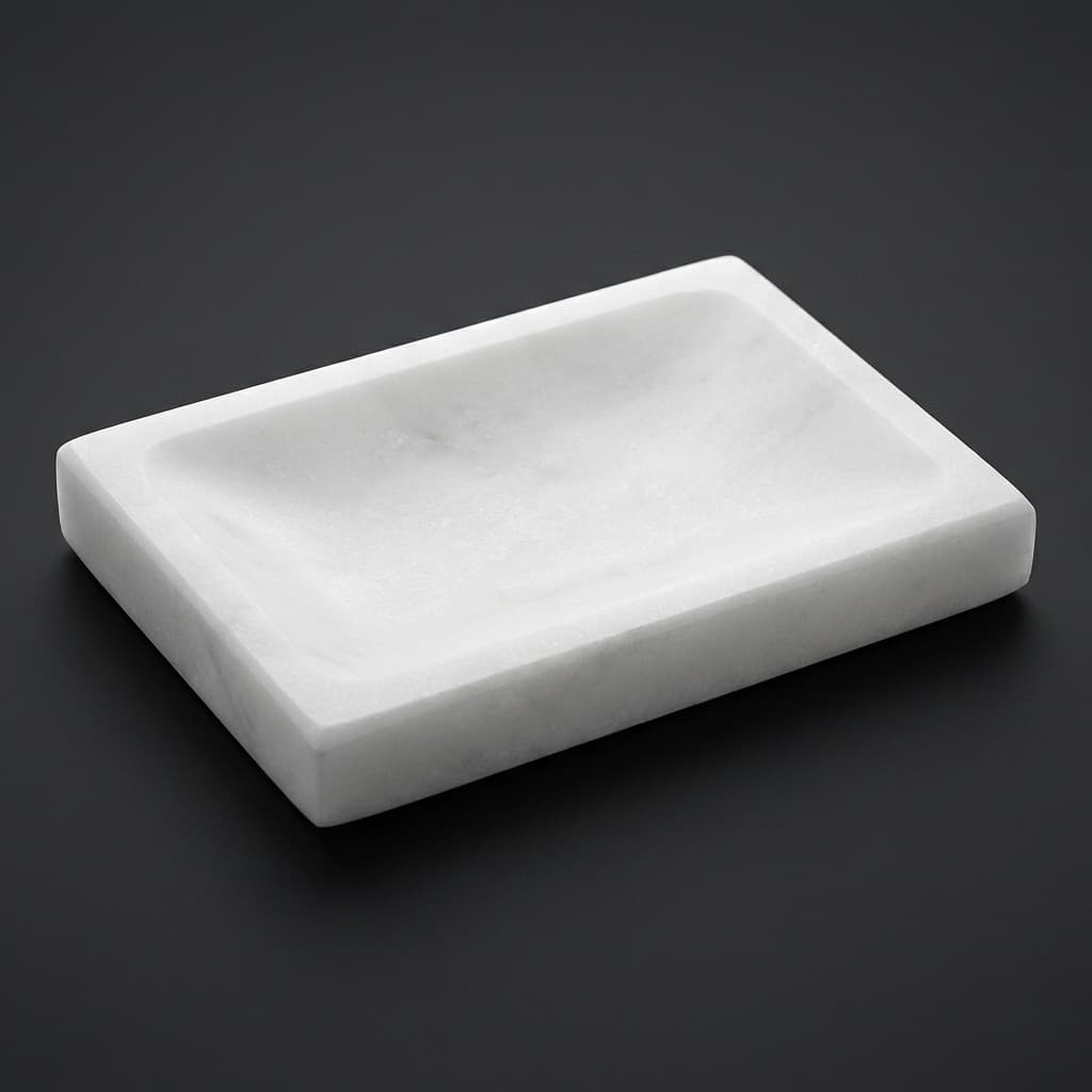 Exquisite Hand-Carved Artisan Stone Soap Dish - hero-light
