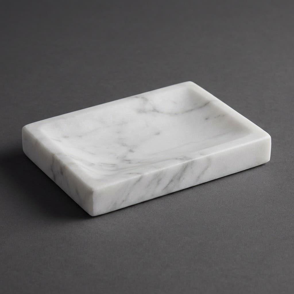 Artisan Hand-Carved Minimalist Stone Soap Dish Tray